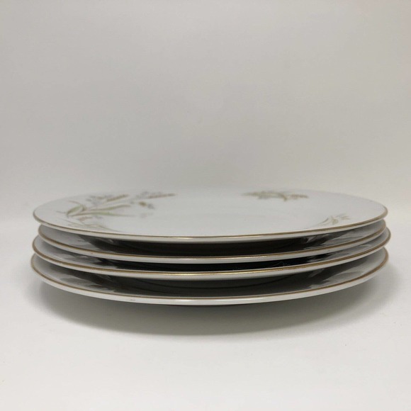 Golden Harvest Wheat Design Plates Set of 4 Bread Roll Appetizer Dessert 6 3/8" - Picture 5 of 5